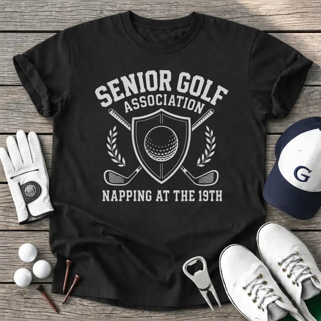 Senior Golf T-Shirt in Black