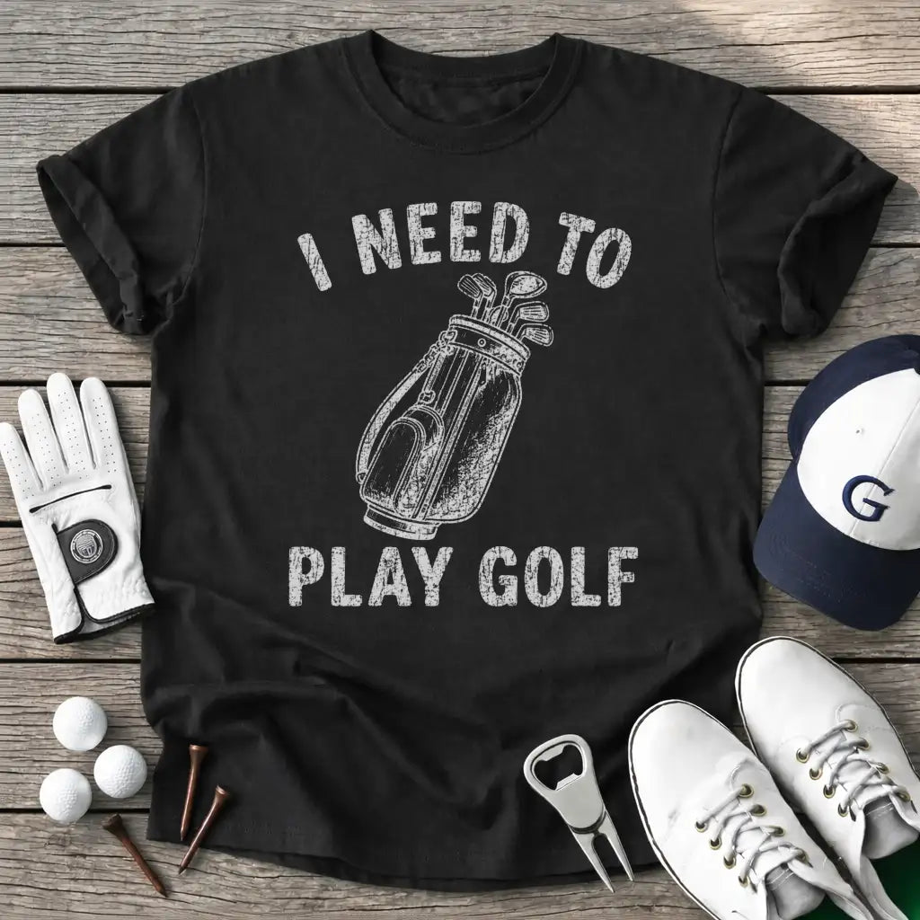 Need Play Golf T-Shirt in Black