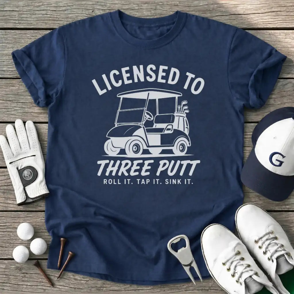 Licensed Three Putt T-Shirt in Navy