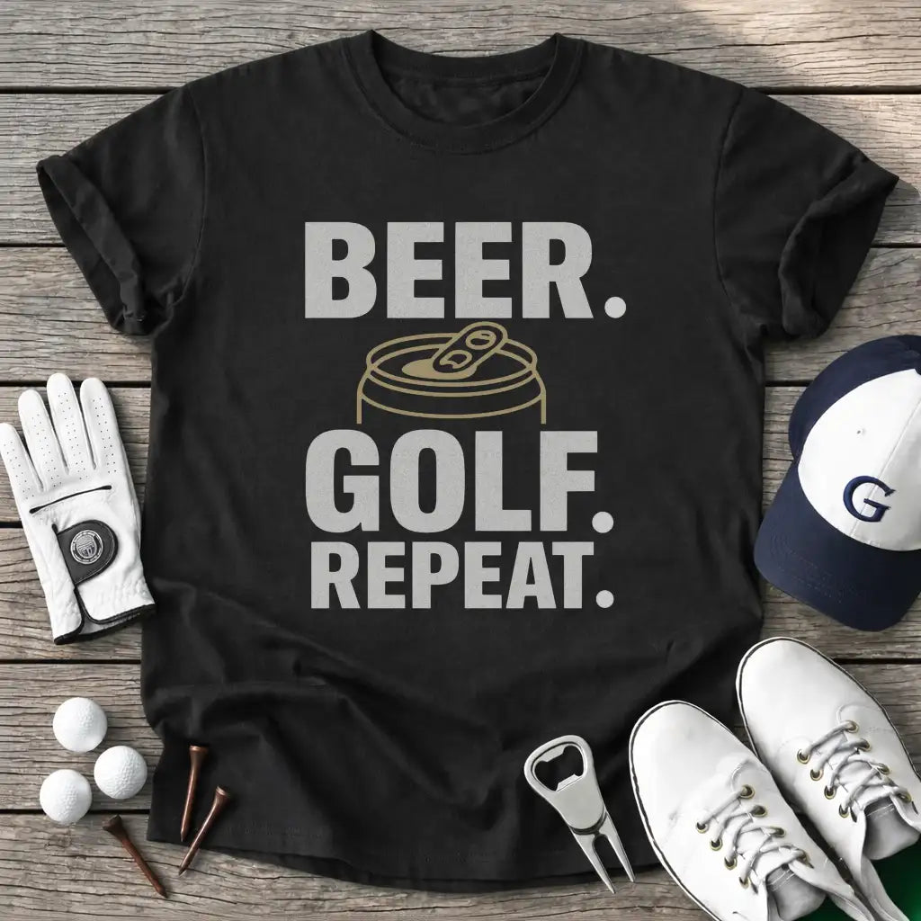 Black / S Beer Golf Repeat T-Shirt