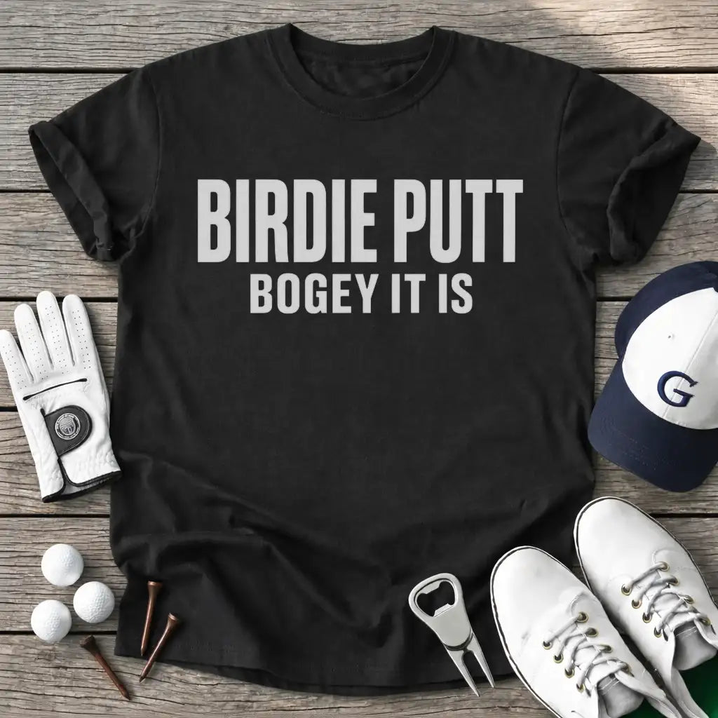 Birdie Putt Bogey T-Shirt in Black