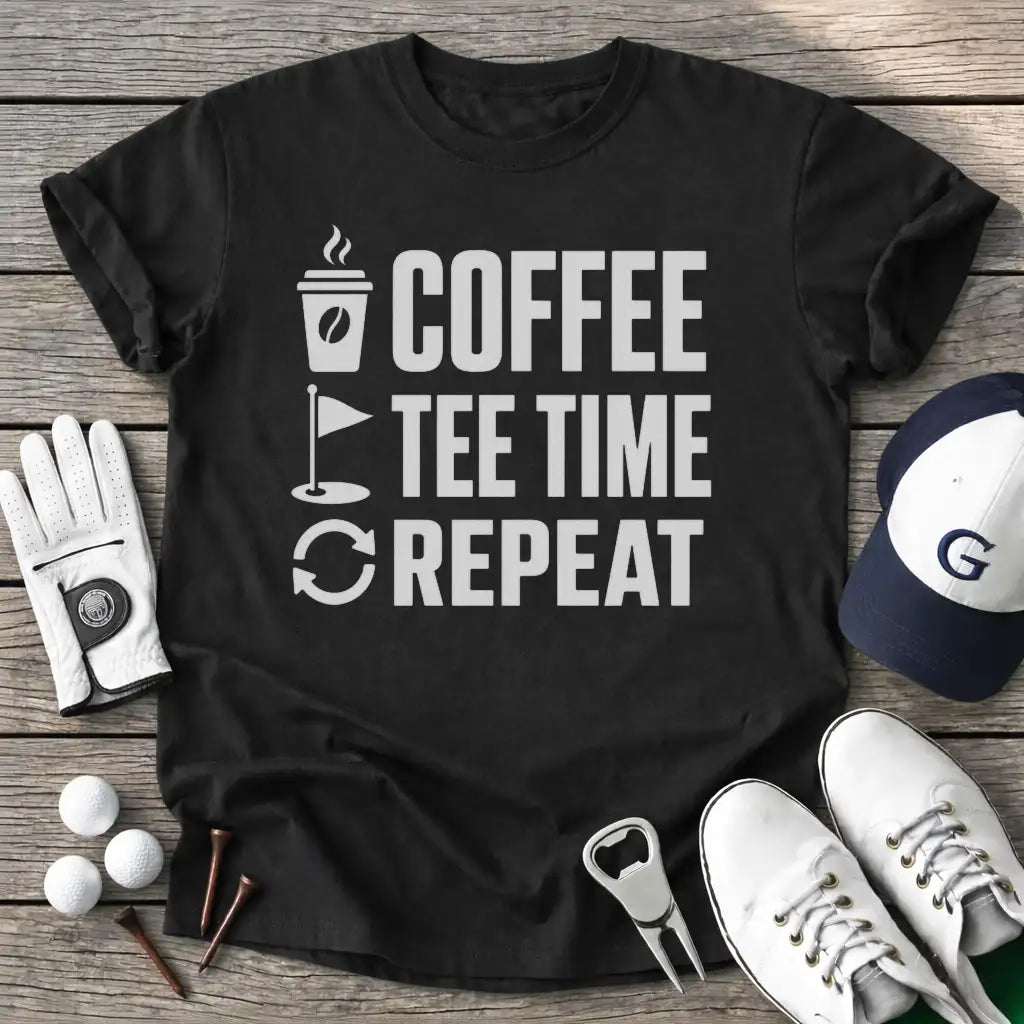 Coffee Tee Time T-Shirt in Black