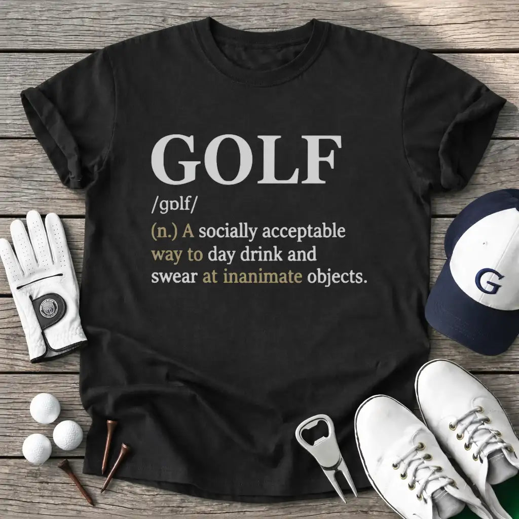Black / S Golf Glf Socially T-Shirt