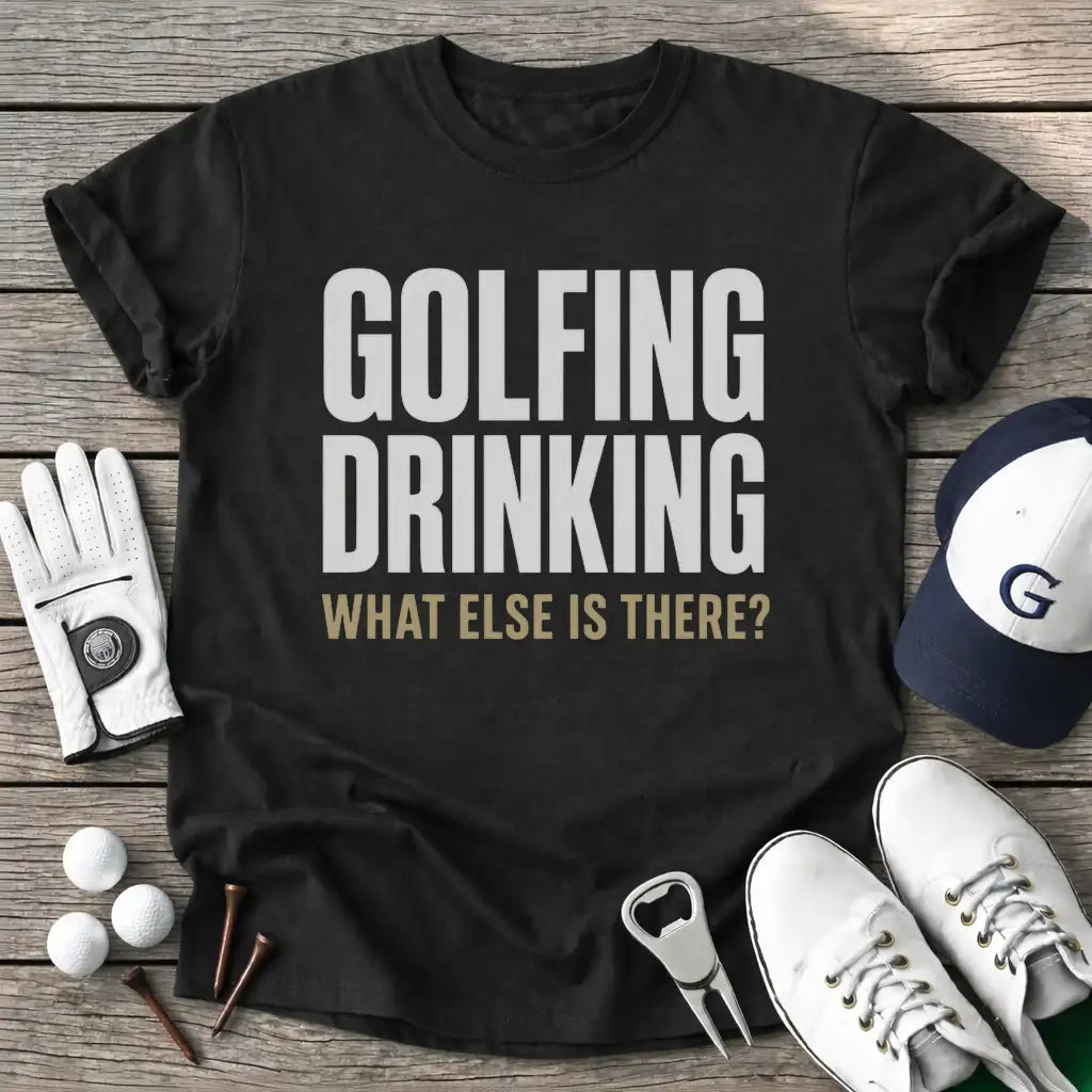 Black / S Golfing Drinking T-Shirt