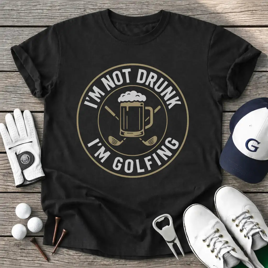 Not Drunk Golfing T-Shirt in Black