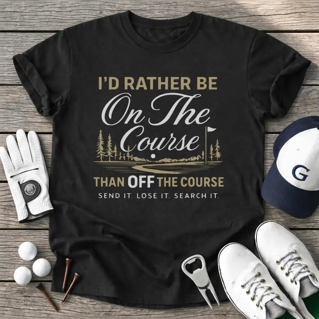 Black / S Rather The Course T-Shirt