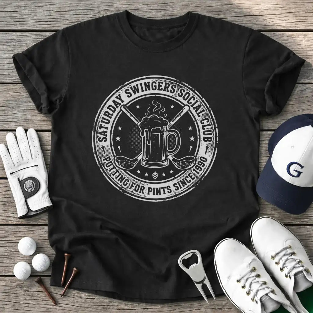 Black / S Saturday Swingers T-Shirt