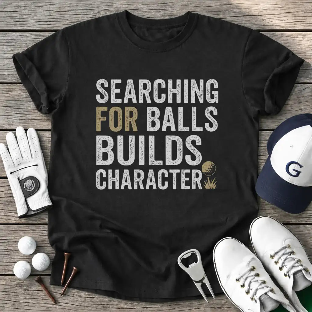 Searching For Balls T-Shirt in Black