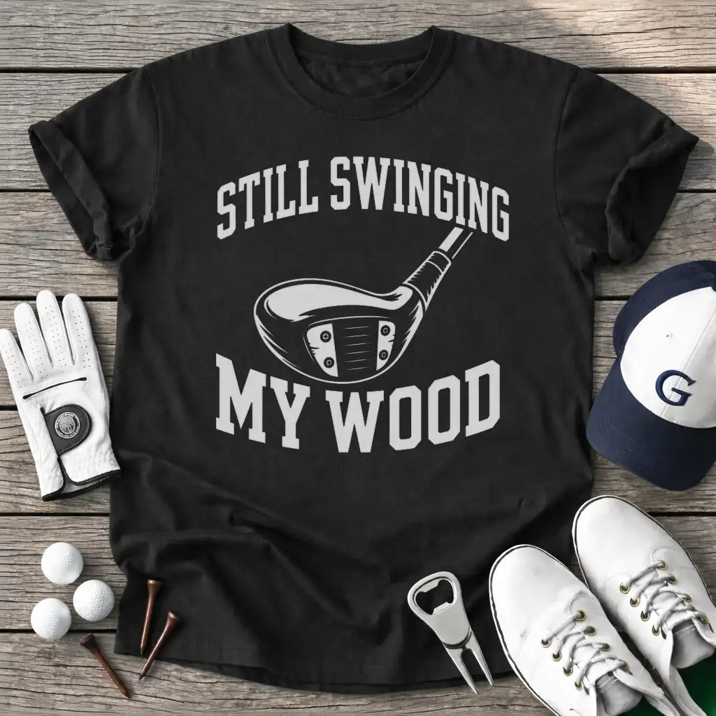 Still Swinging Wood T-Shirt in Black