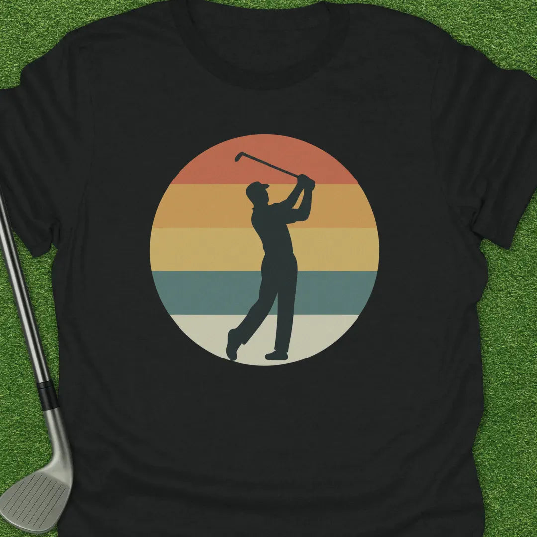 Black / S Sunset Retro Golfer T-Shirt