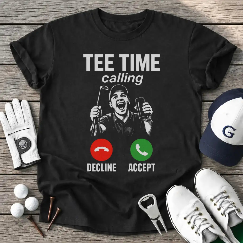 Black / S Tee Time Calling T-Shirt