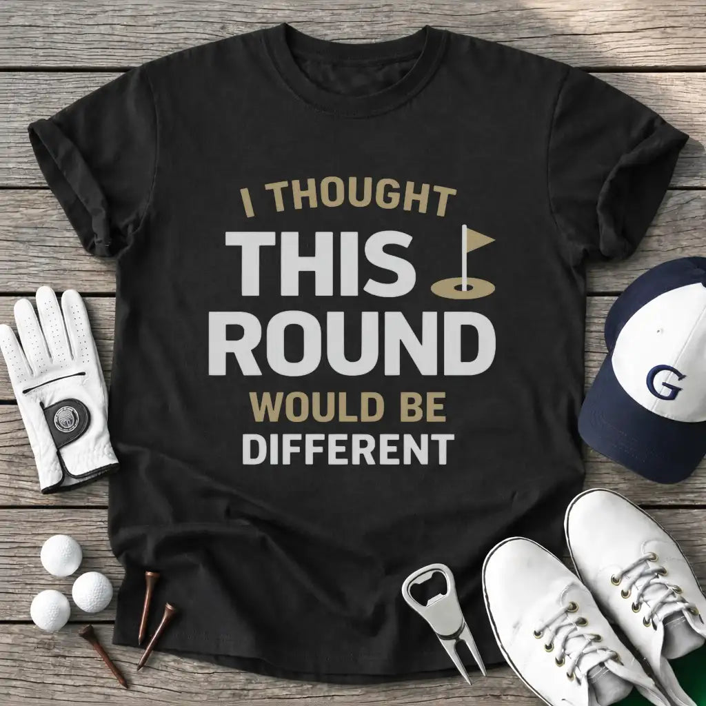 Black / S Thought This Round T-Shirt