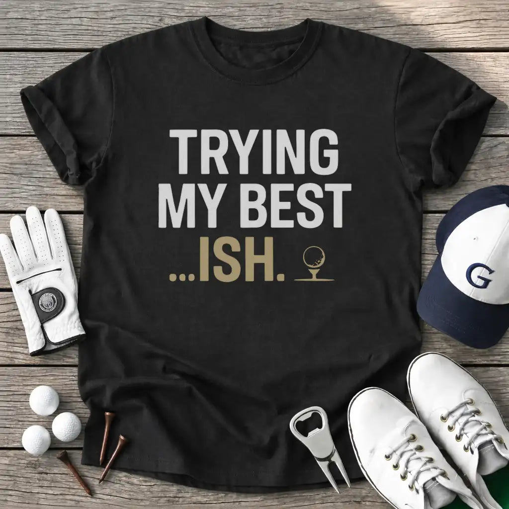 Black / S Trying Best Ish T-Shirt