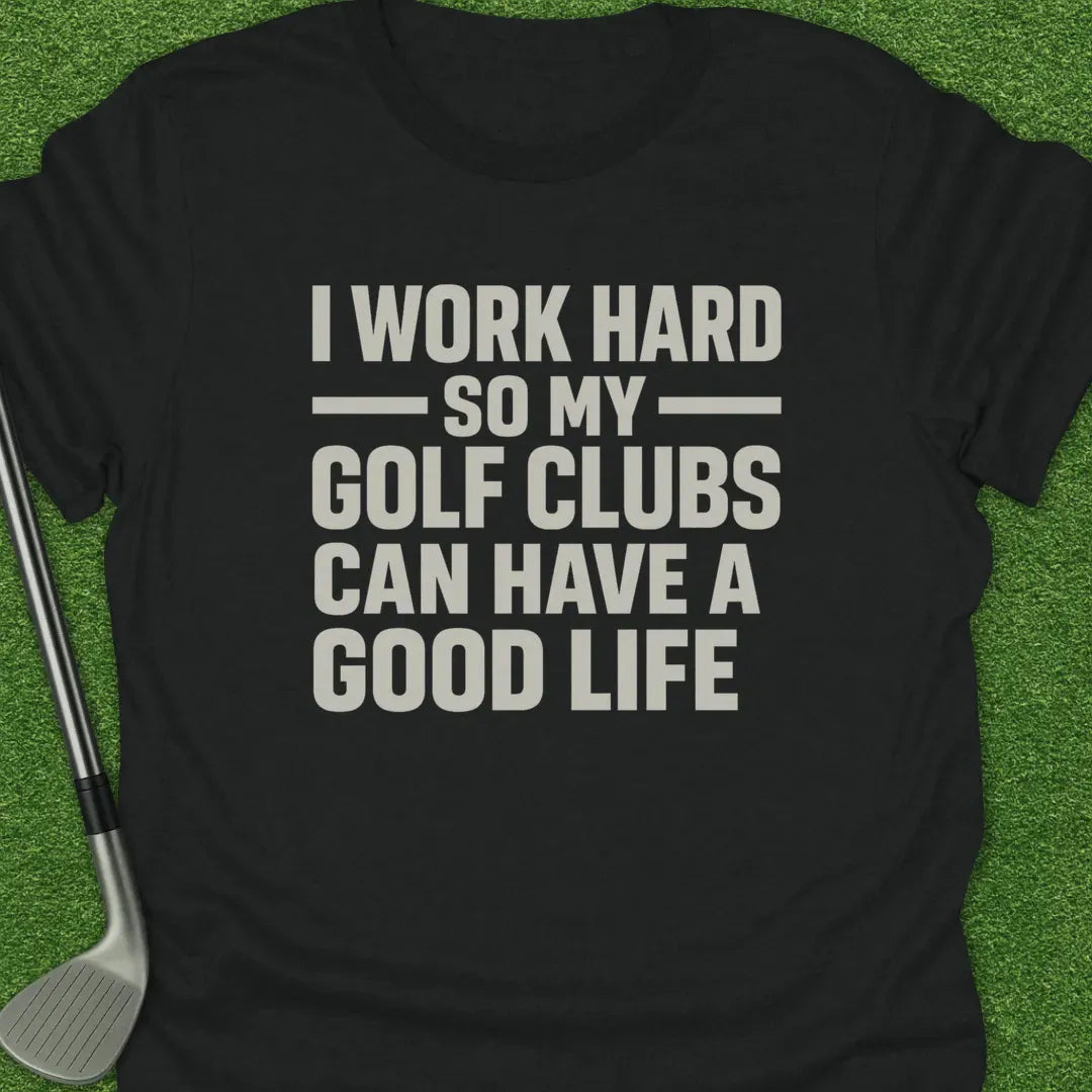 Black / S Work Hard Golf T-Shirt