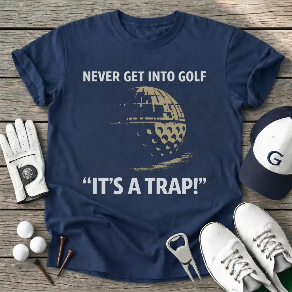 Navy / S Never Get Into Golf T-Shirt