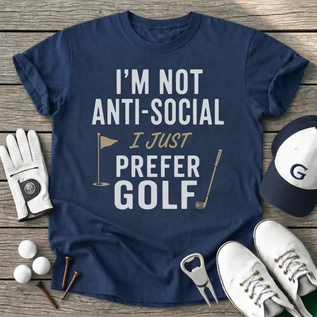 Not Antisocial Just T-Shirt in Navy