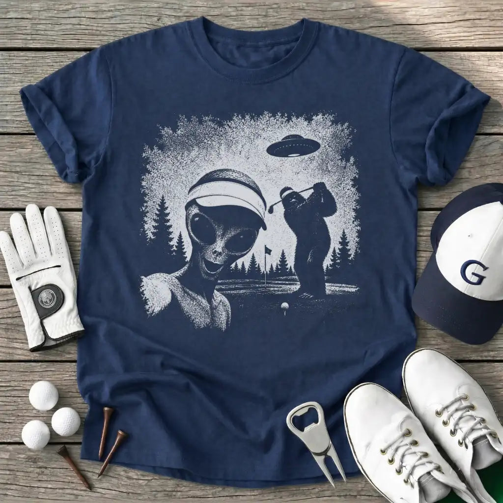 Selfie Alien Bigfoot T-Shirt in Navy