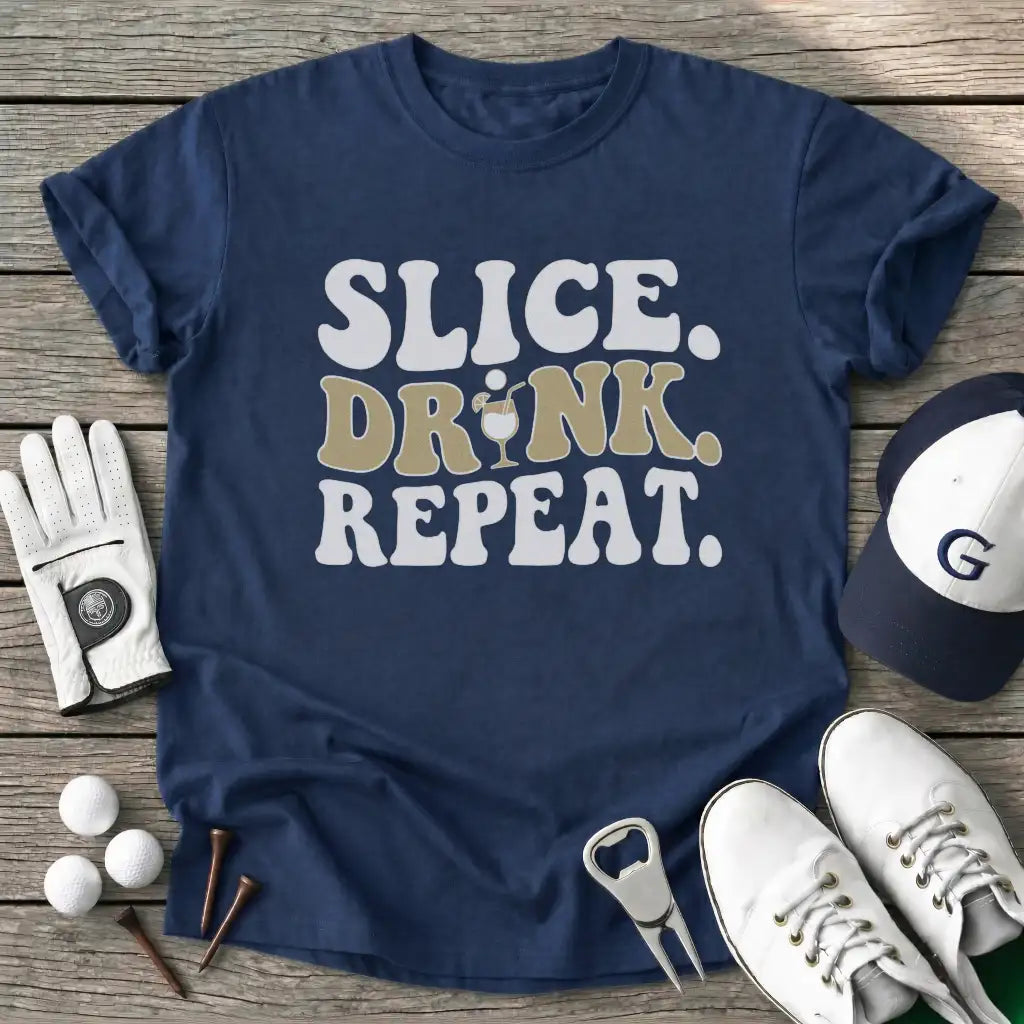 Slice Drink Repeat T-Shirt in Navy