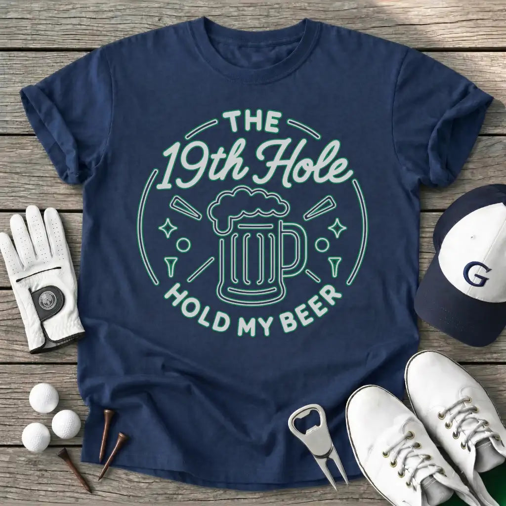 The Hole Hold Beer T-Shirt in Navy