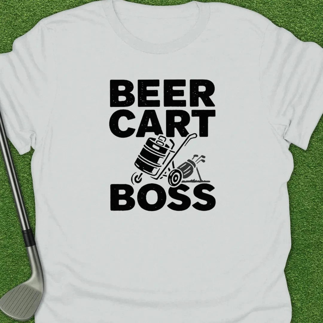 White / S Beer Push Cart Boss T-Shirt