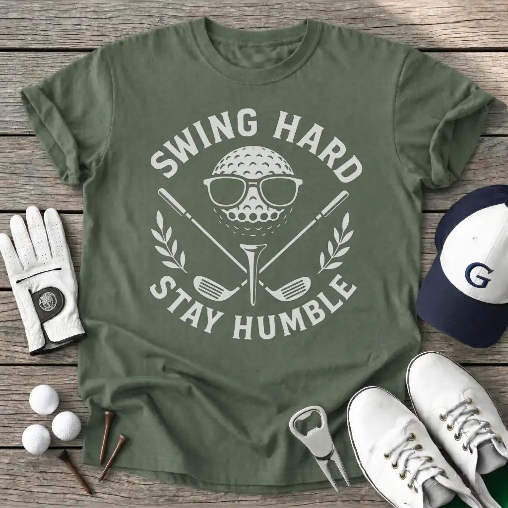Swing Hard Stay T-Shirt in Military Green