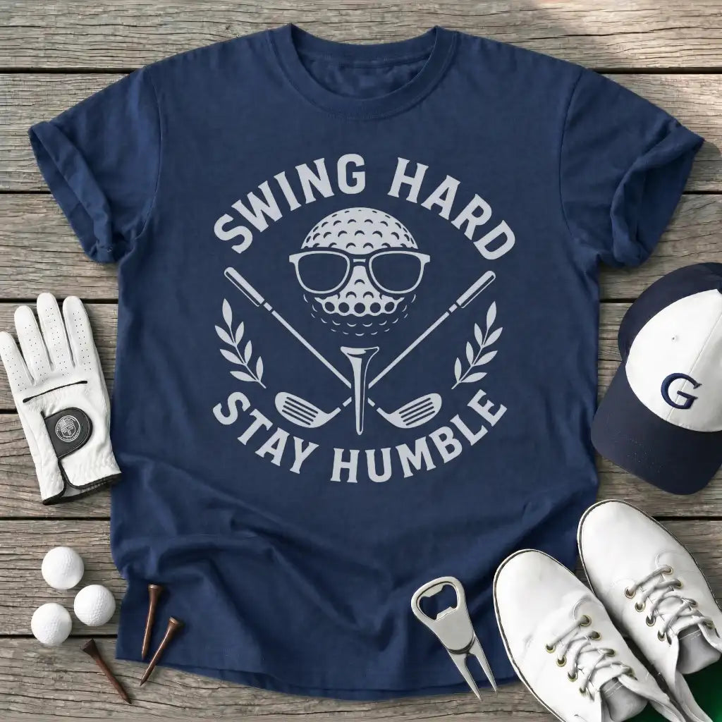 Swing Hard Stay T-Shirt in Navy