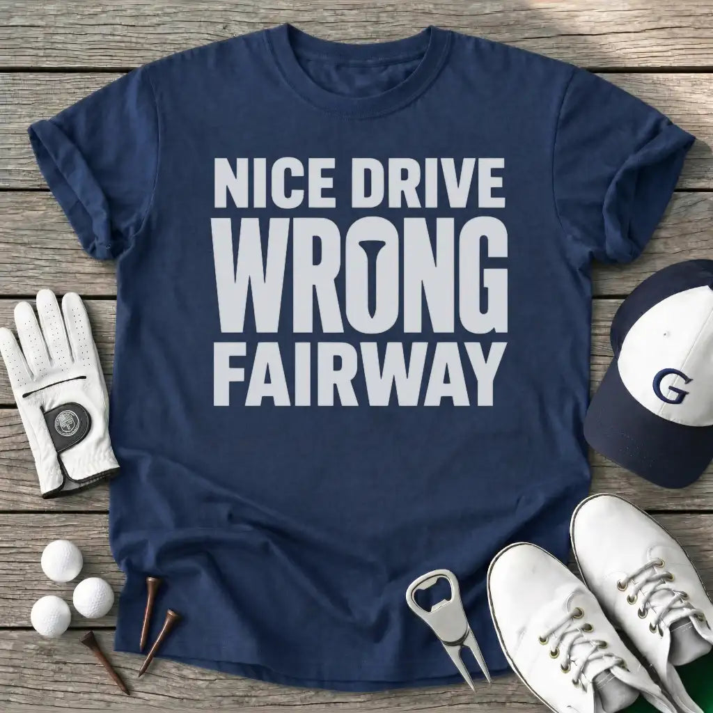 Nice Drive Wrong T-Shirt in Navy