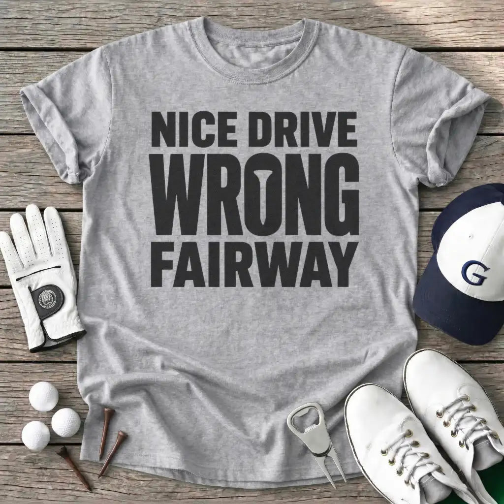 Nice Drive Wrong T-Shirt in Sport Grey
