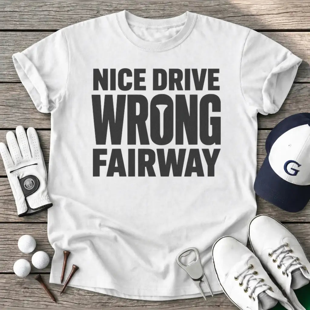 Nice Drive Wrong T-Shirt in White