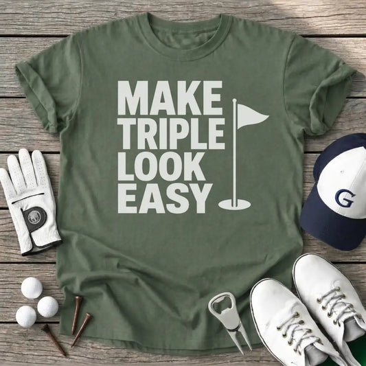 Make Triple Look T-Shirt in Military Green