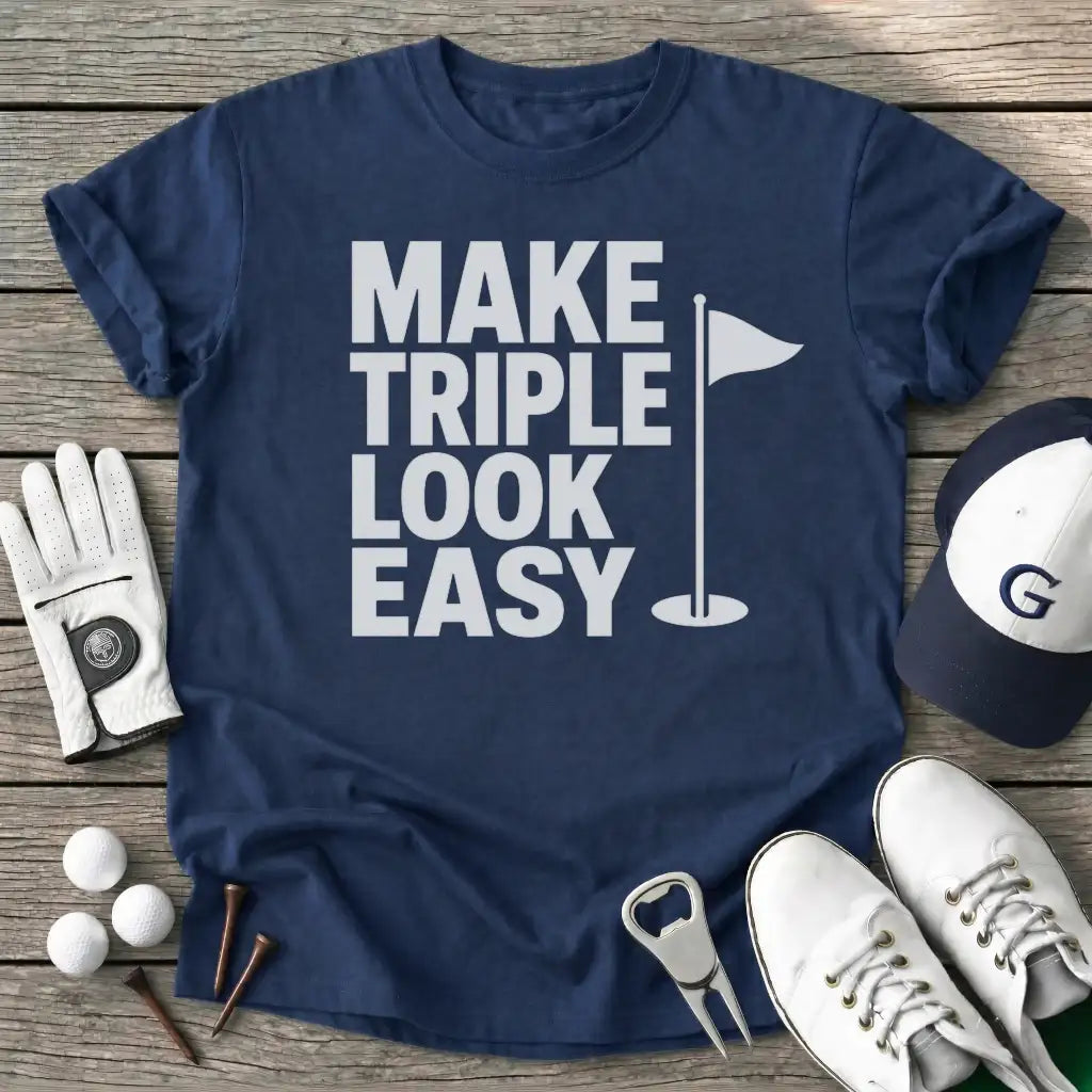 Make Triple Look T-Shirt in Navy