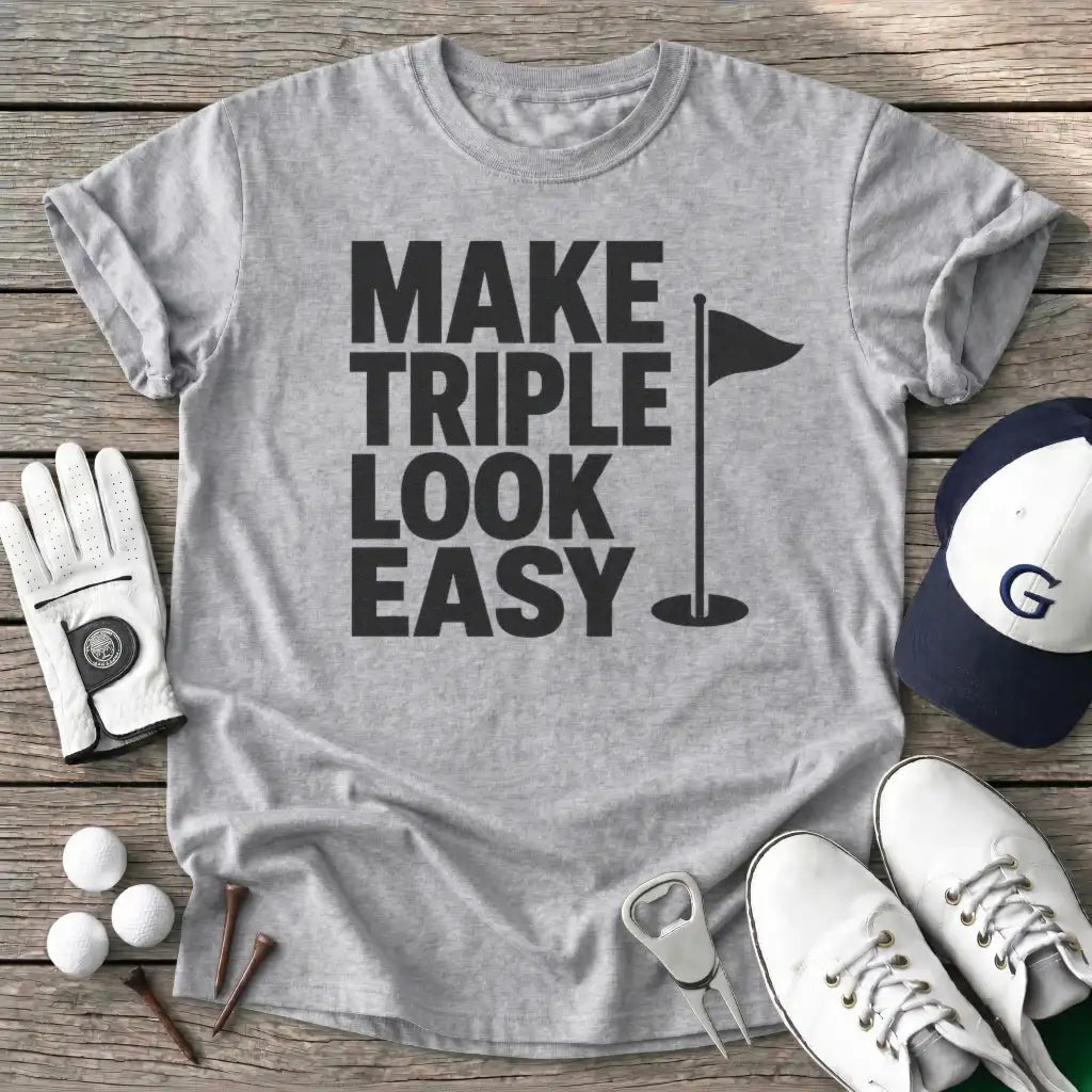 Make Triple Look T-Shirt in Sport Grey