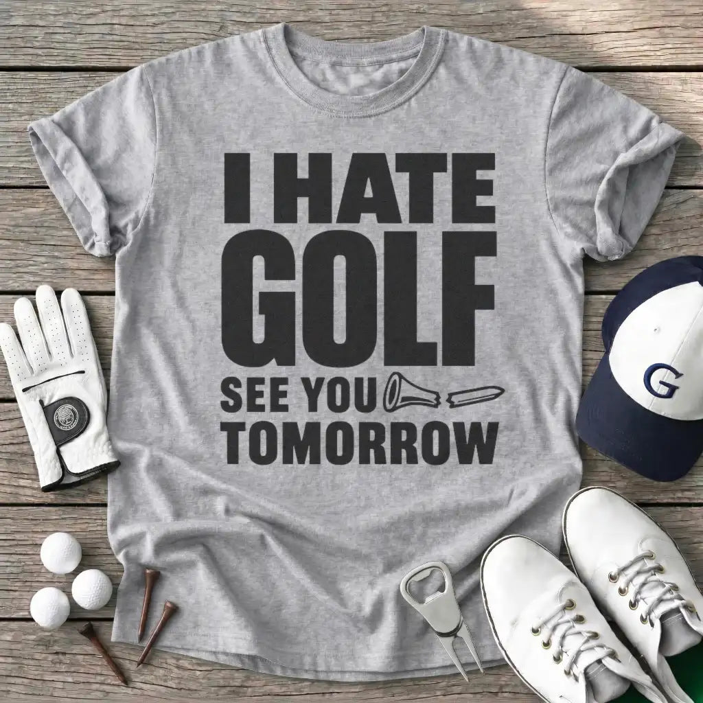 Hate Golf See You T-Shirt in Sport Grey