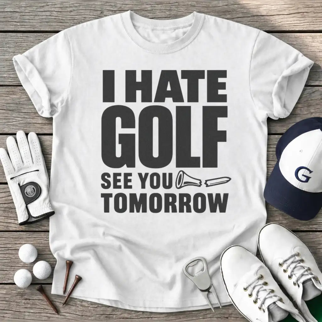 Hate Golf See You T-Shirt in White