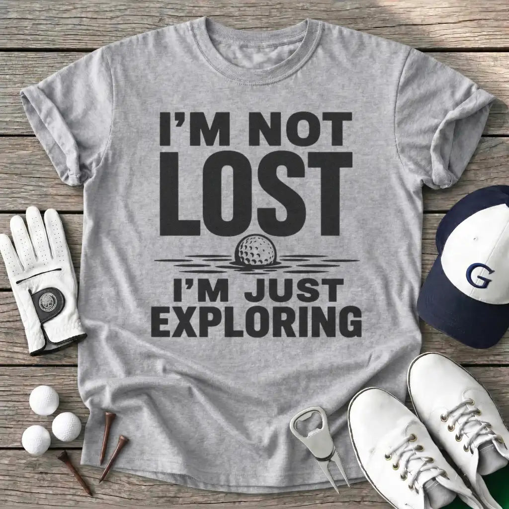 Not Lost Just T-Shirt in Sport Grey