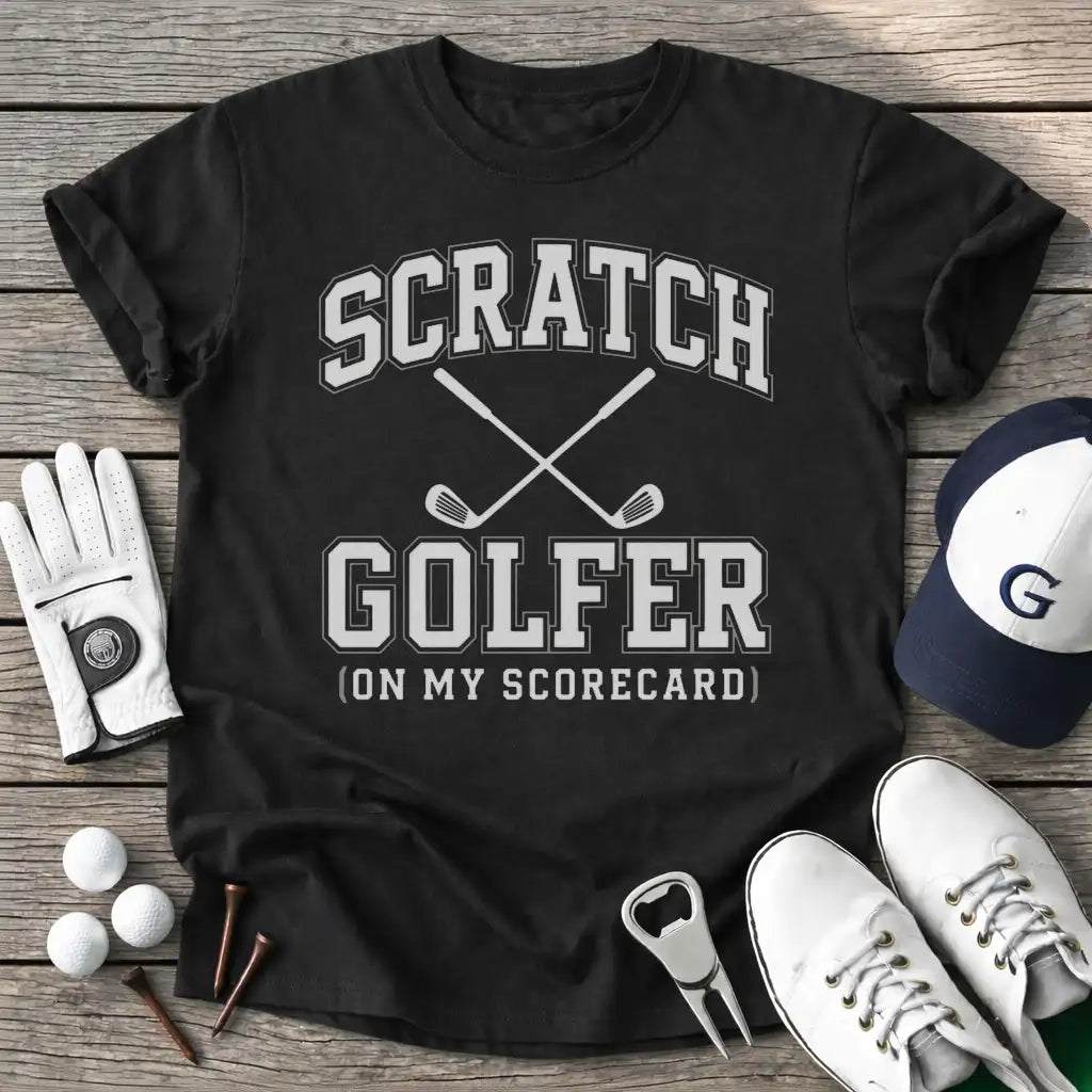 Scratch Golfer T-Shirt in Black
