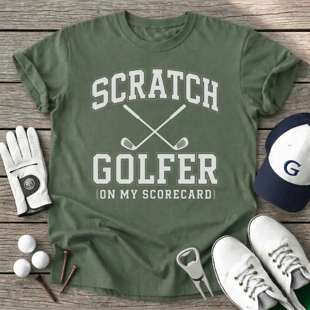 Scratch Golfer T-Shirt in Military Green
