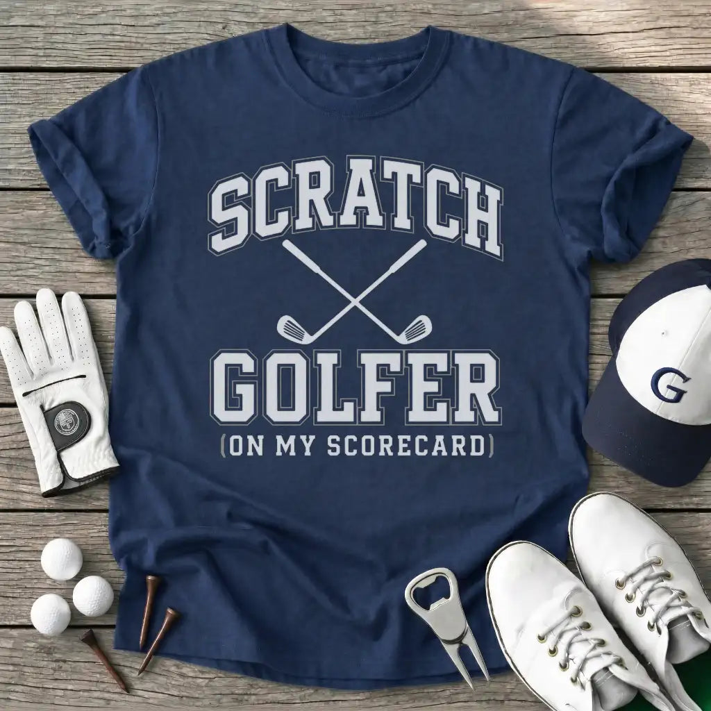 Scratch Golfer T-Shirt in Navy
