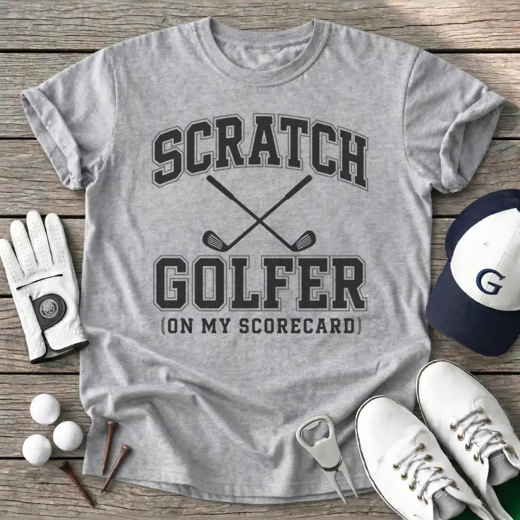 Scratch Golfer T-Shirt in Sport Grey