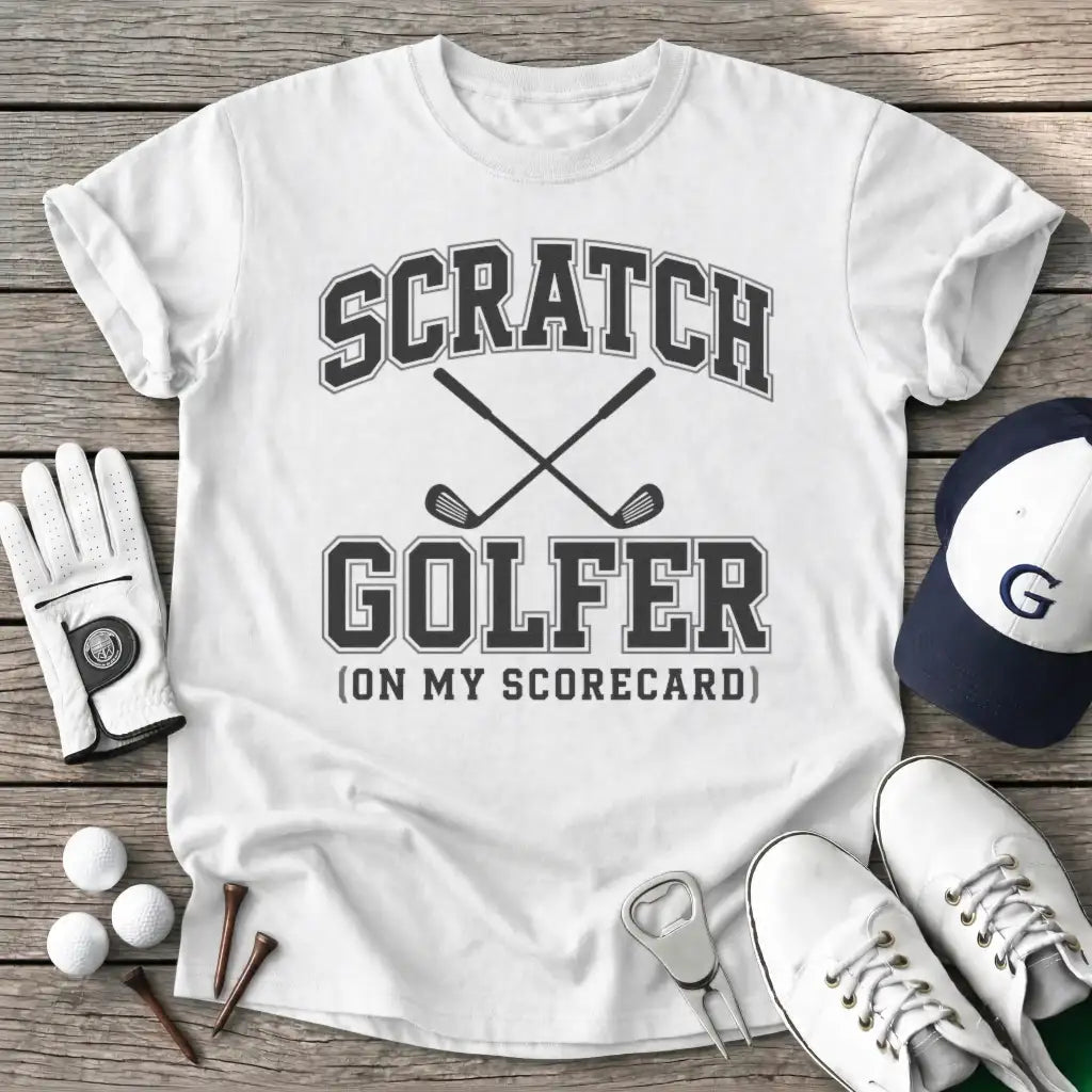 Scratch Golfer T-Shirt in White
