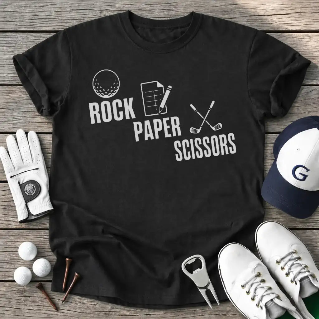 Rock Paper Scissors T-Shirt in Black