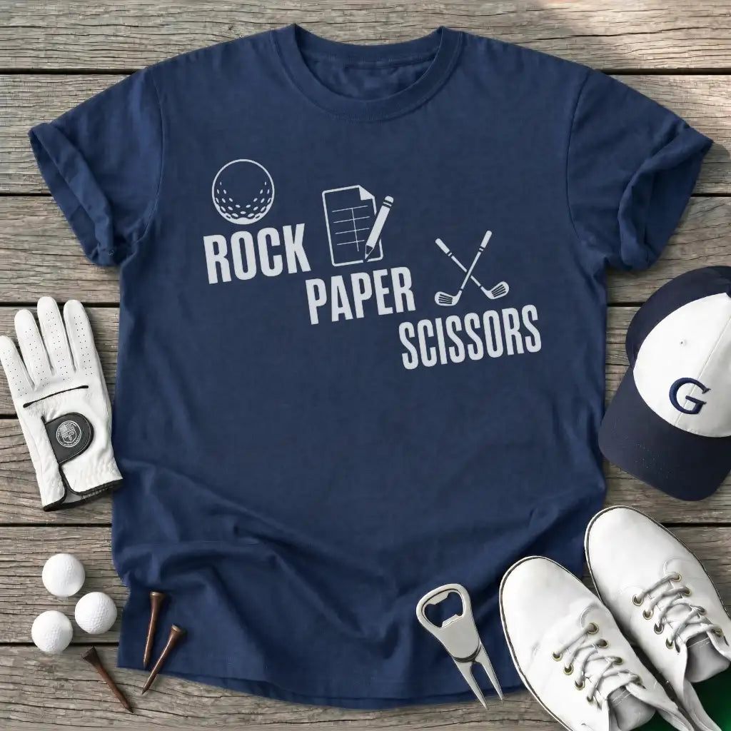 Rock Paper Scissors T-Shirt in Navy