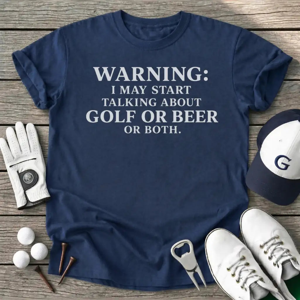 Both Warning May T-Shirt in Navy