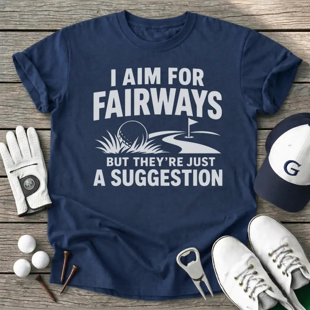 Aim For Fairways T-Shirt in Navy