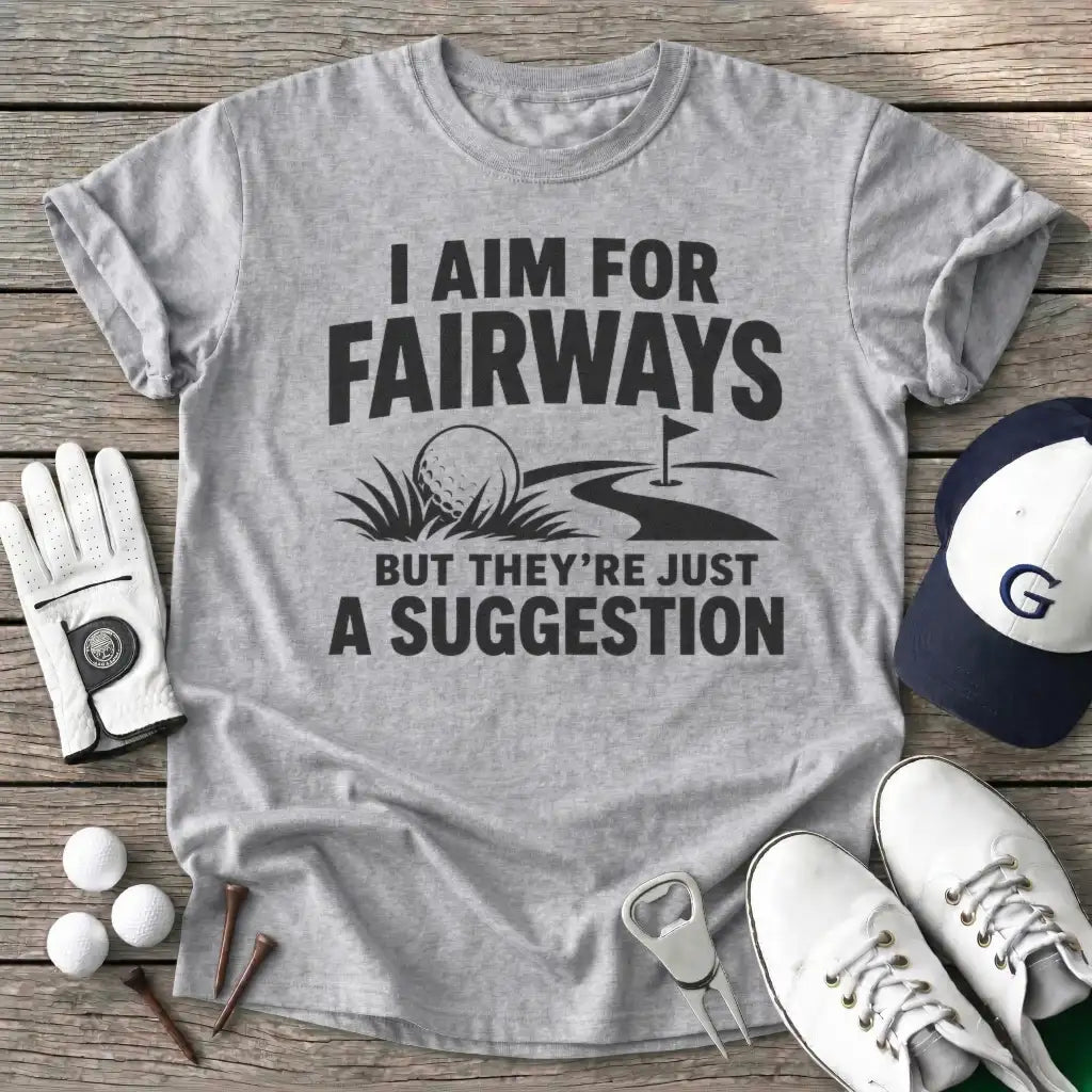 Aim For Fairways T-Shirt in Sport Grey