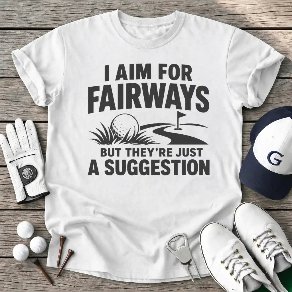 Aim For Fairways T-Shirt in White