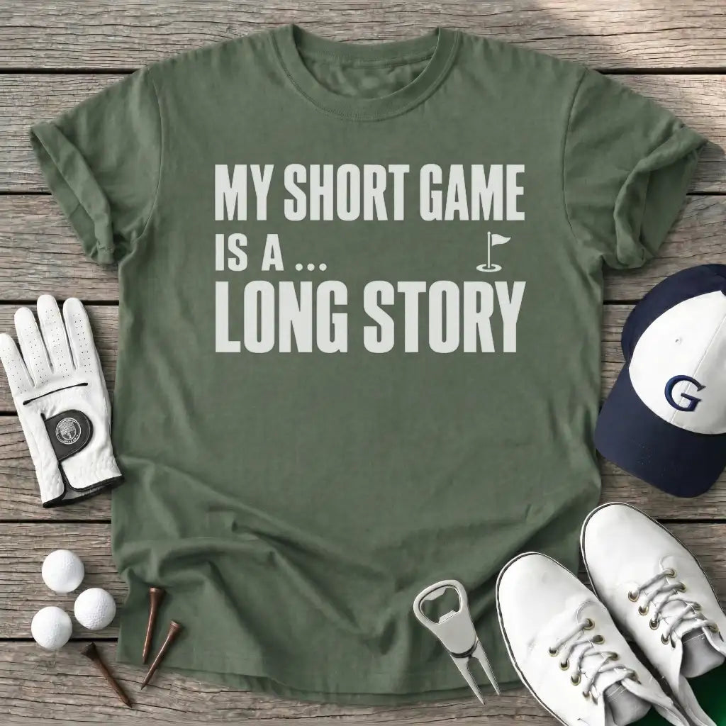 Short Game Long T-Shirt in Military Green