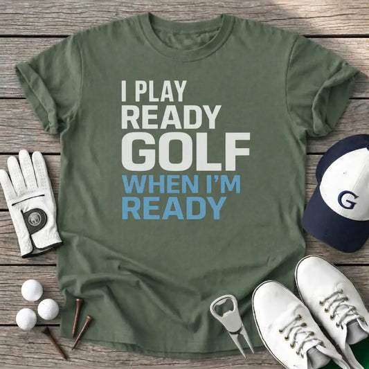 Play Ready Golf T-Shirt in Military Green
