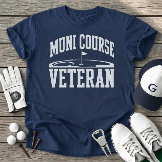 Muni Course Veteran T-Shirt in Navy