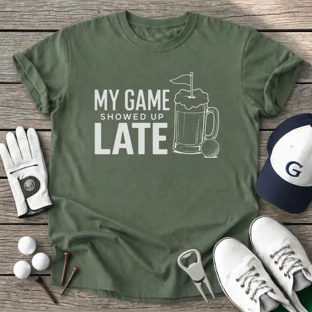 Game Showed Late T-Shirt in Military Green